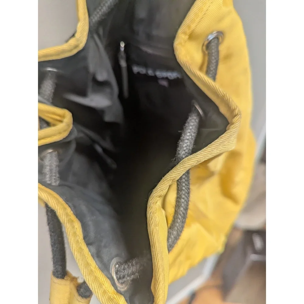 Vintage Polo Sport Ralph Lauren Yellow Drawstring Bucket Backpack Y2K USA Bag